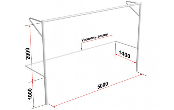 Ворота футбольные Glav с консолями для натяжения сетки, разборные (5х2 м) 15.101.1 600_380