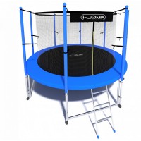 Батут i-Jump Classic 8FT 244 см с нижней сетью и лестницей синий