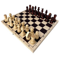 Шахматы обиходные лакированные с доской 29x14,5x3,8