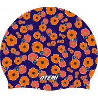 Шапочка для плавания Atemi silicone cap Orange flower TSC1OF Принт