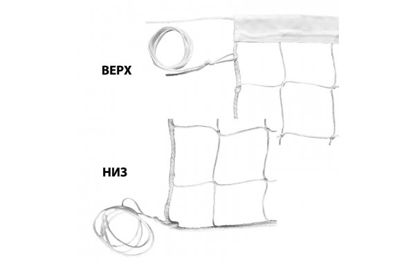 Сетка волейбольная 3,5мм FS№3 тренировочная, нейлон. шнур, верх. лента из ПП, без ниж. ленты, белая 600_380