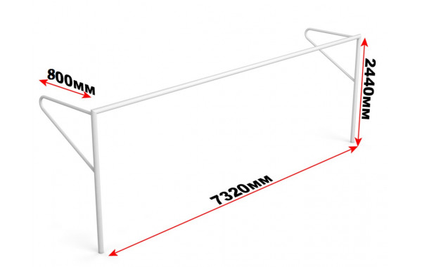 Ворота футбольные стационарные с консолью для натяжения сетки Glav 15.100 (732x244см) шт 600_380