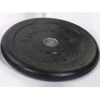 Диск обрезиненный 25 кг Lite Weights d51mm, с металлической втулкой RJ1050 черный