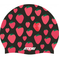 Шапочка для плавания Atemi silicone cap Strawberry shake TSC1SS Принт