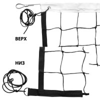 Сетка волейбольная 9,5х1 м, нить 3,5 мм ПП, яч.10 см FS-V-№6 черная