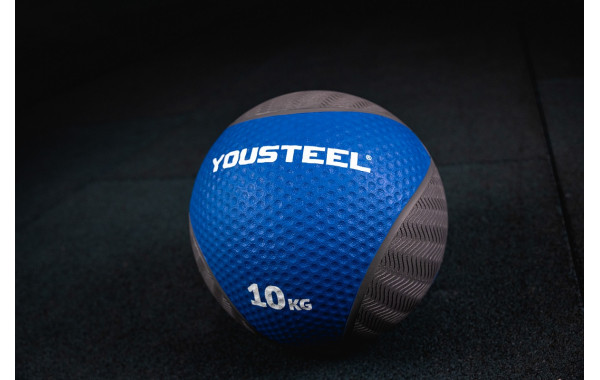 Медицинбол резиновый 10KG YouSteel 28,6см 600_380