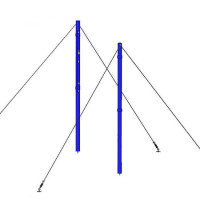 Стойки волейбольные универсальные круглые на растяжках с системой натяжения (цвет синий) Dinamika ZSO-004266
