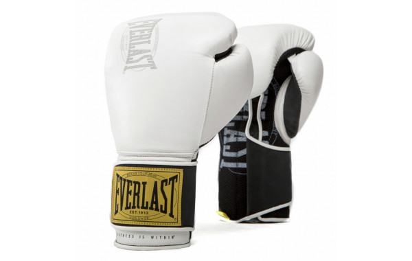 Перчатки тренировочные Everlast 1910 Classic 10oz P00001705-10 белый 600_380