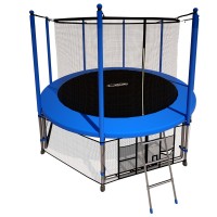 Батут i-Jump Classic 16FT 488 см с нижней сетью и лестницей синий