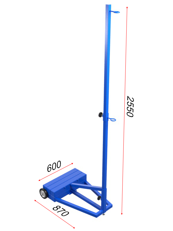 Стойки волейбольные мобильные со стаканами Glav 03.106 600_800