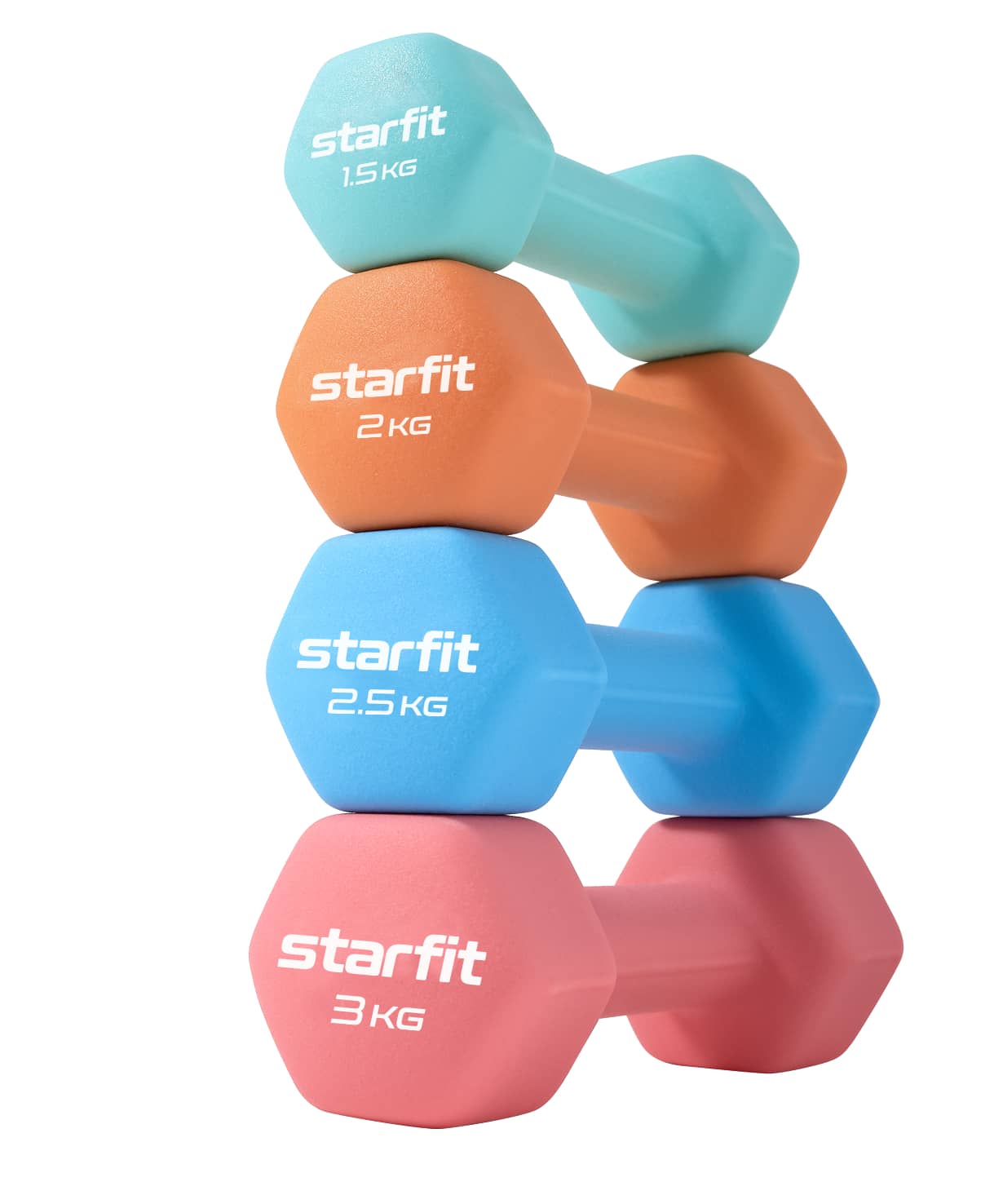 Гантель неопреновая Star Fit DB-201 3 кг, коралловый 1230_1476