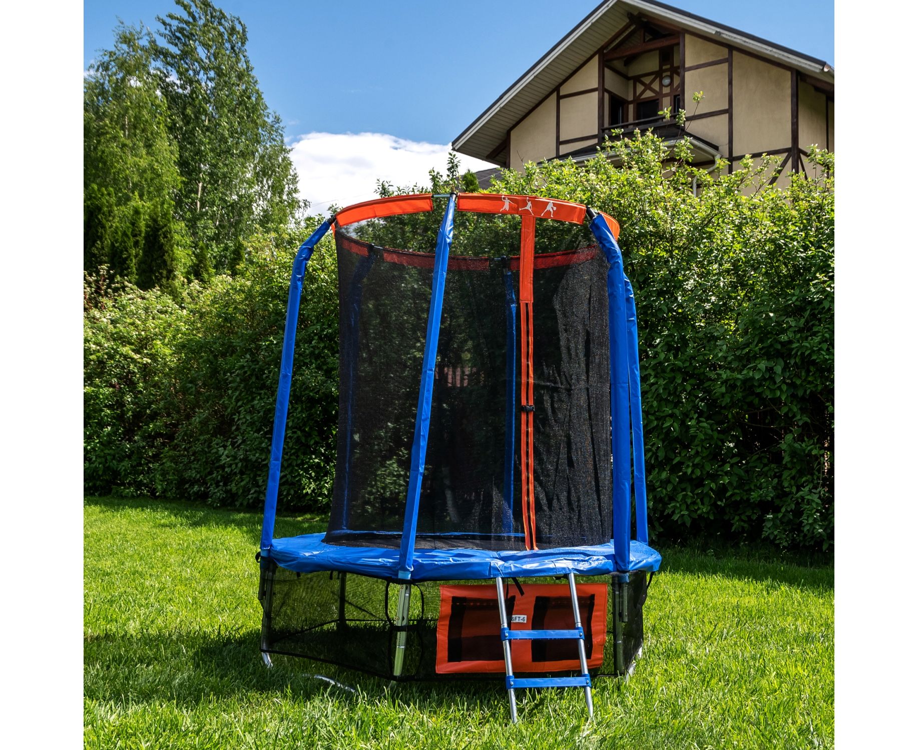 Батут DFC Jump Basket 10ft внутр.сетка, лестница (305cм) 10FT-JBSK-B 1834_1500