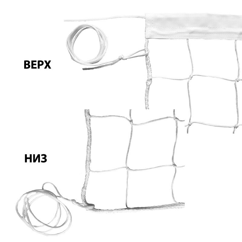 Сетка волейбольная 3,5мм FS№3 тренировочная, нейлон. шнур, верх. лента из ПП, без ниж. ленты, белая 800_800