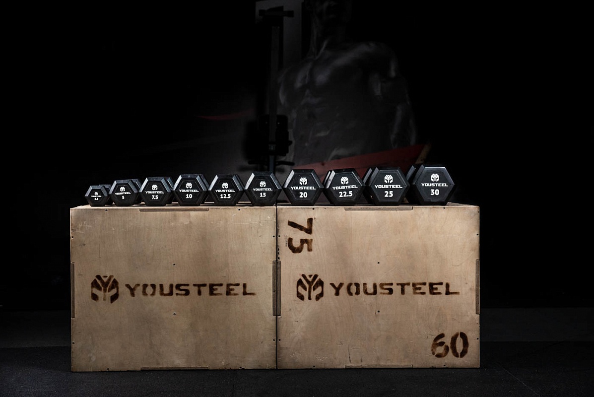 Гантель обрезиненная YouSteel HEX DB 2,5кг 1197_800