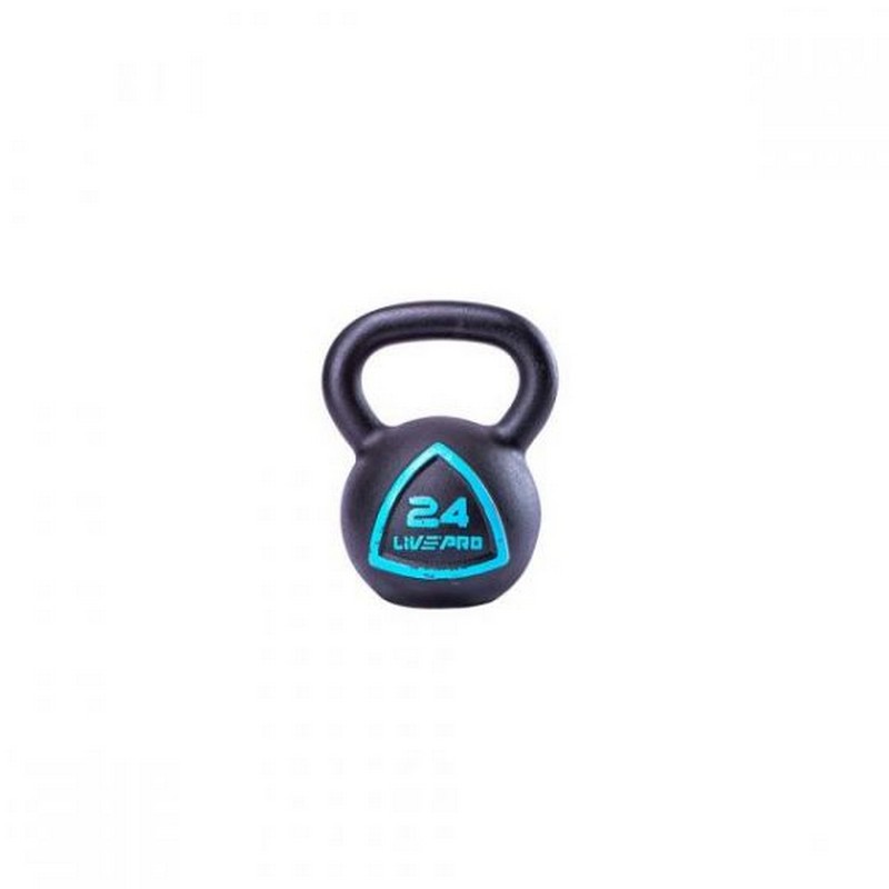 Чугунная гиря 32 кг Live Pro Solid Cast Iron Kettlebell LP8041-32 черный\синий 800_800