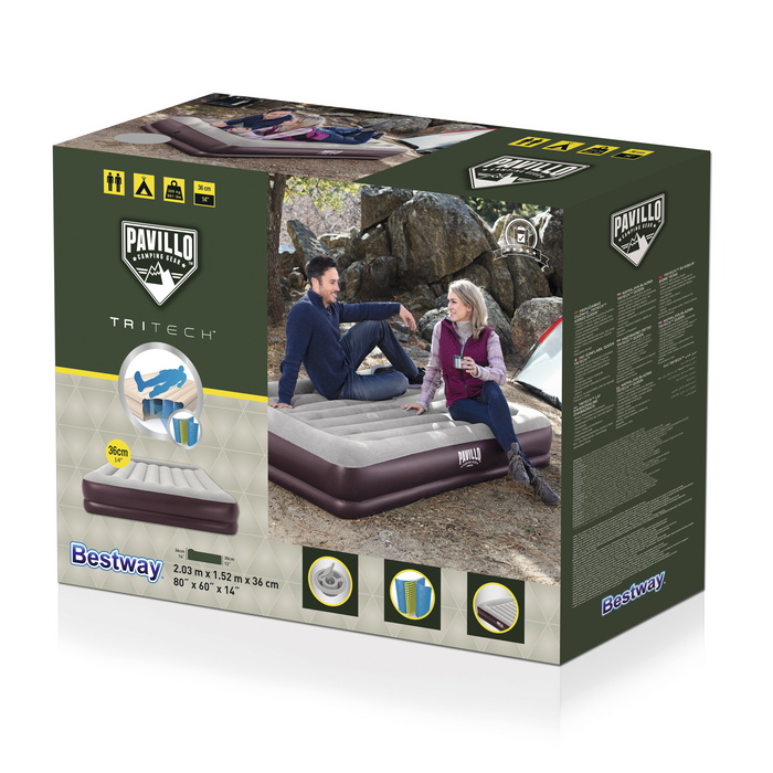 Надувная кровать Bestway Tritech Airbed 203х152х36см с подголовником 67699 700_700