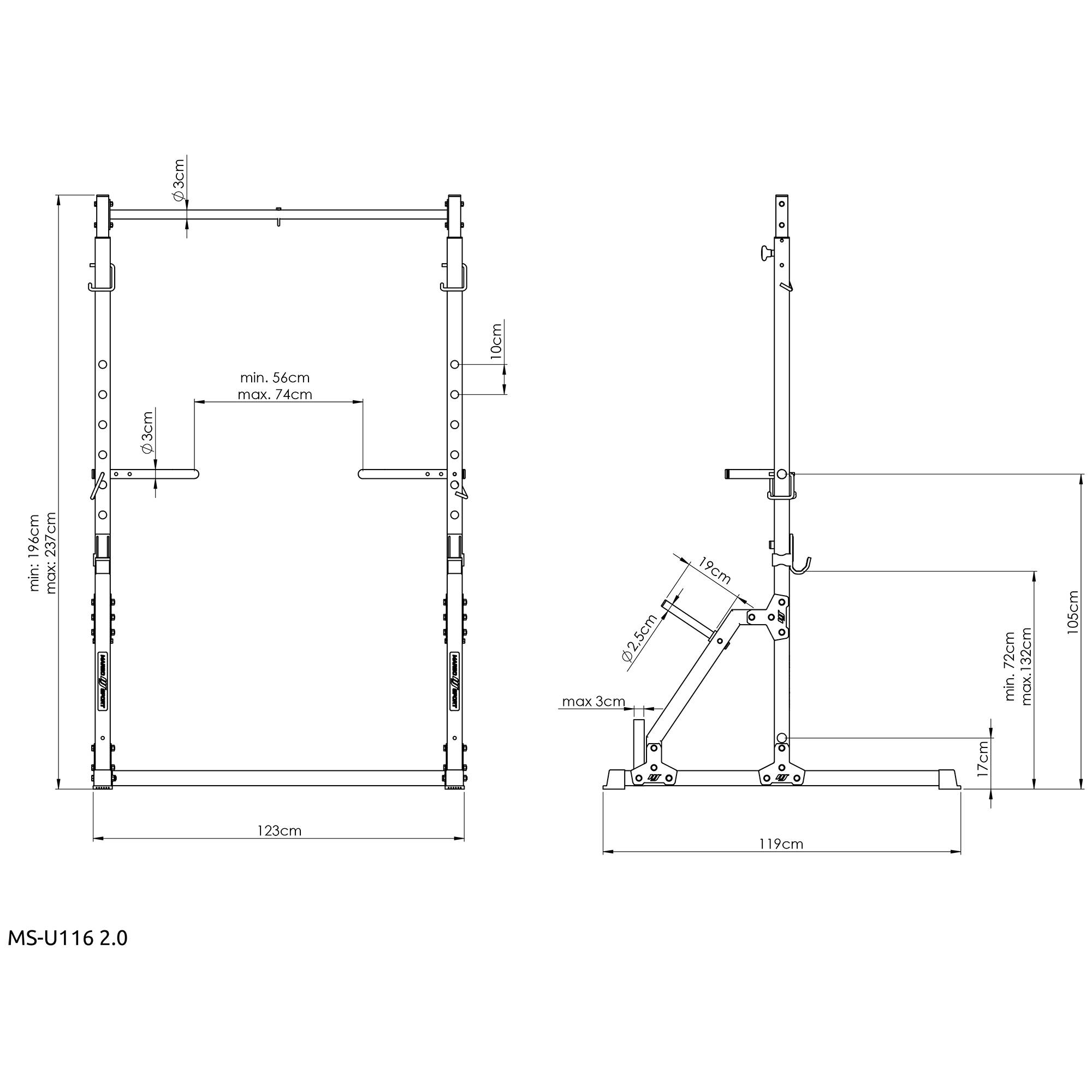 Стационарный турник Marbo MS-U116 2.0 2000_2000