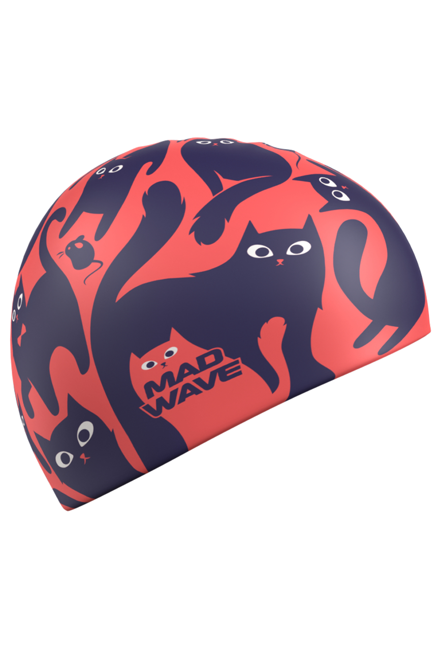 Силиконовая шапочка Mad Wave Cats M0554 57 1 00W коралловый 870_1305