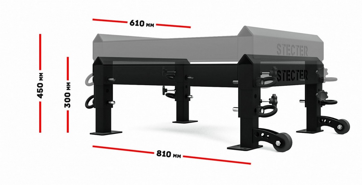 Тяжелоатлетические плинты для штанги Stecter с регулировкой по высоте 30-45 см (пара) 2431 1200_615