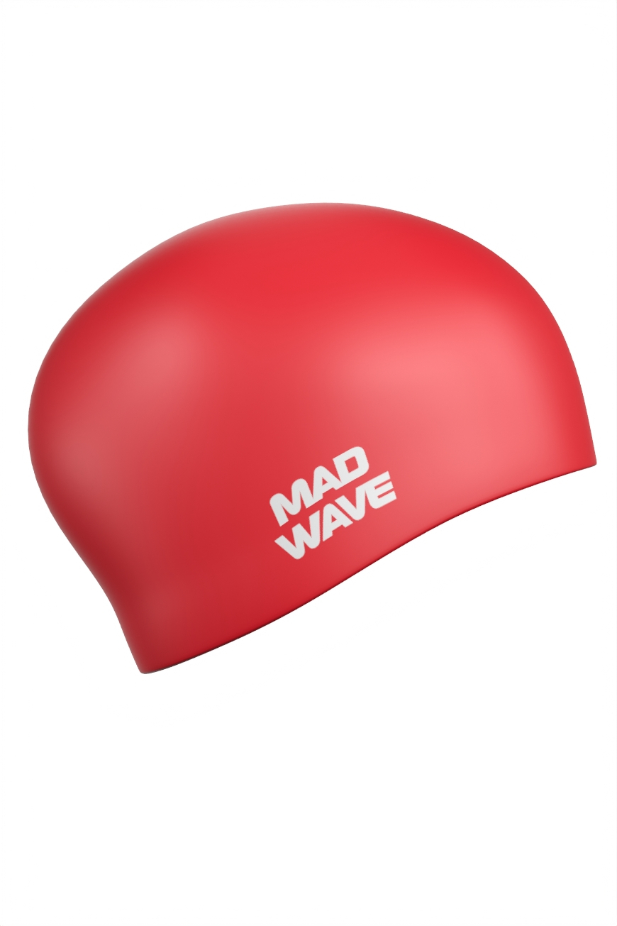 Силиконовая шапочка Mad Wave Long hair silicone M0511 01 0 05W красный 870_1305