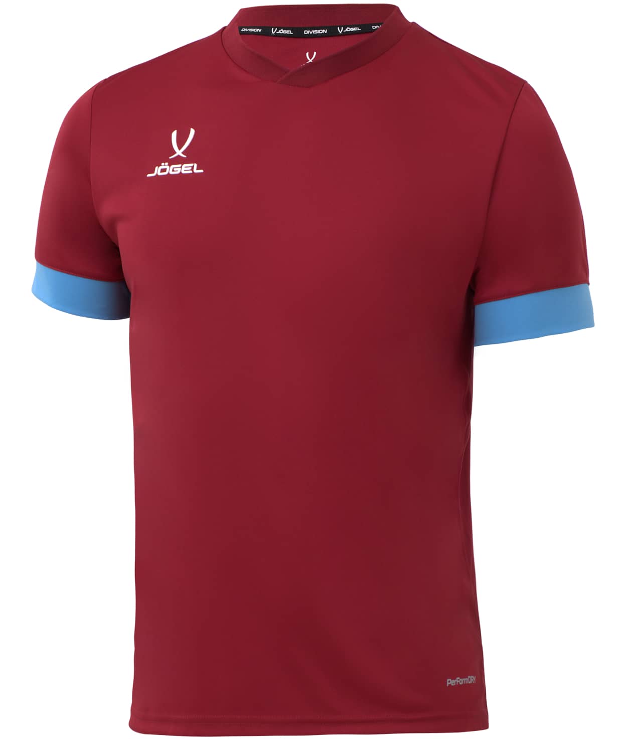 Футболка игровая Jogel DIVISION PerFormDRY Union Jersey, гранатовый/голубой/белый 1230_1476