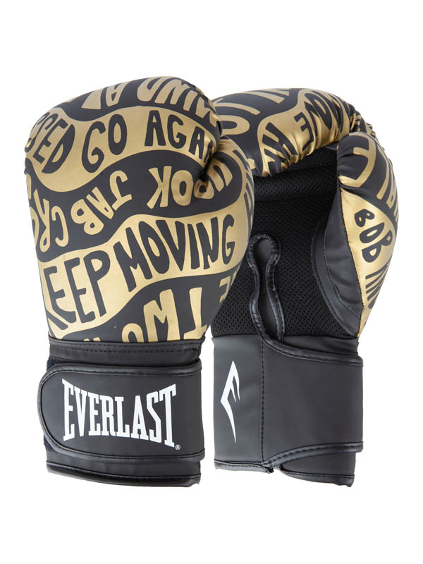 Перчатки тренировочные 16oz Everlast Spark P00002797 черный\золотой 600_800