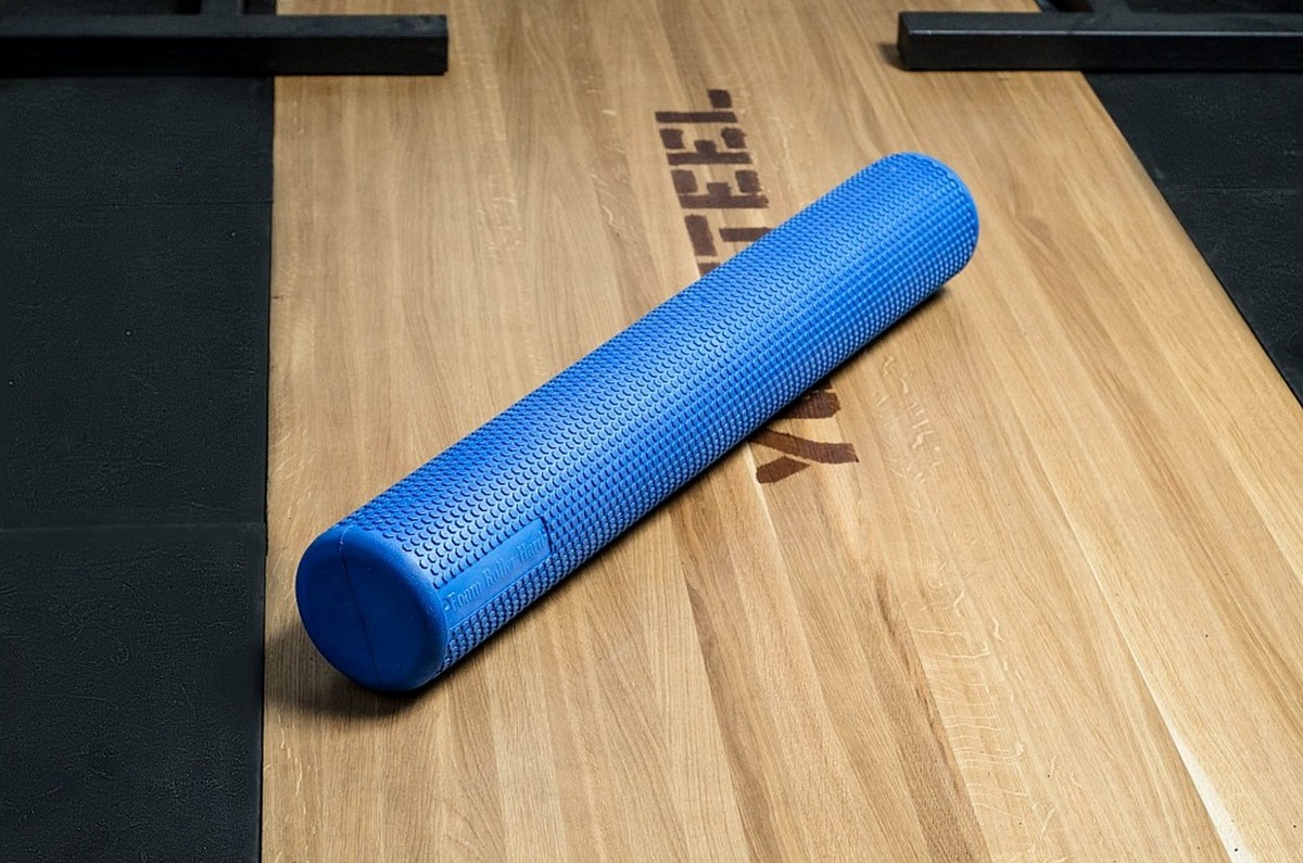 Роллер массажный YouSteel Eva Foam Roller, 90x15см, синий 1200_795