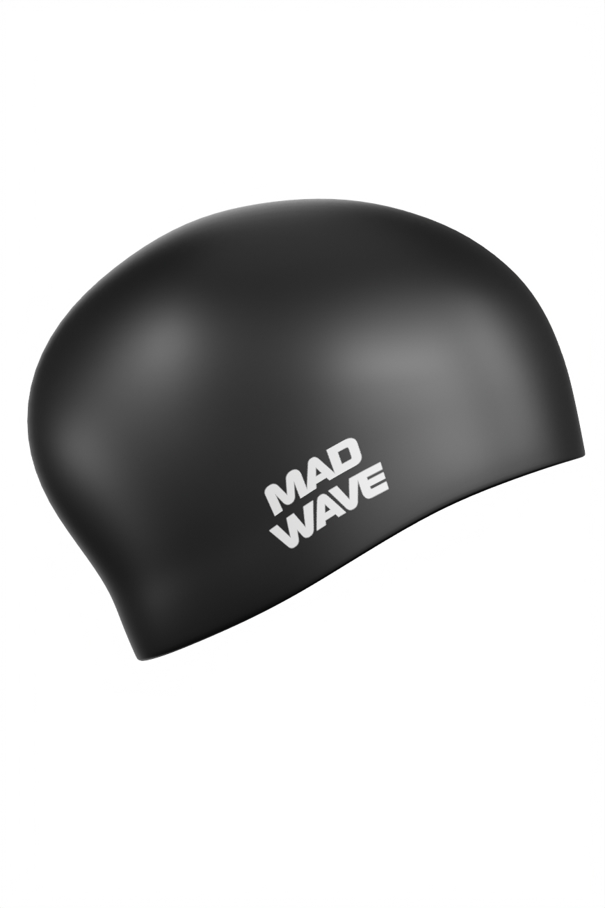 Силиконовая шапочка Mad Wave Long hair silicone M0511 01 0 01W черный 870_1305