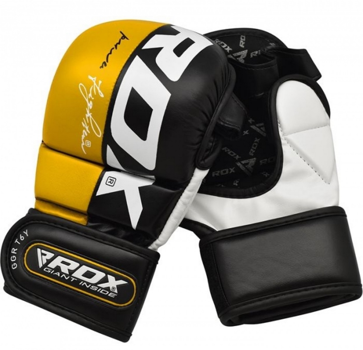 Перчатки тренировочные RDX Grappling T6 Plus GGR-T6Y+ желтый 1244_1200