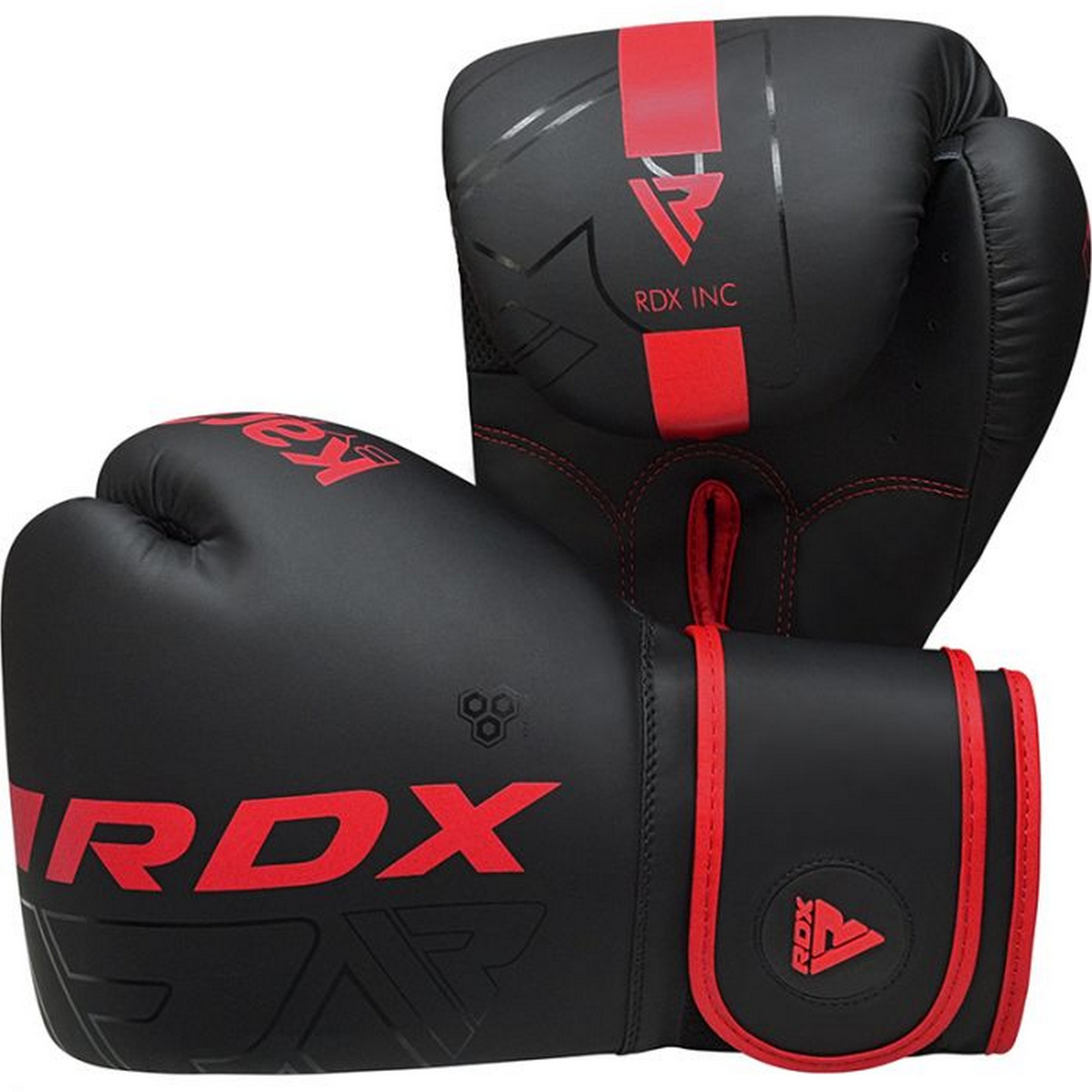 Перчатки тренировочные RDX BGR-F6MR-16OZ черный\красный матовый 2000_2000