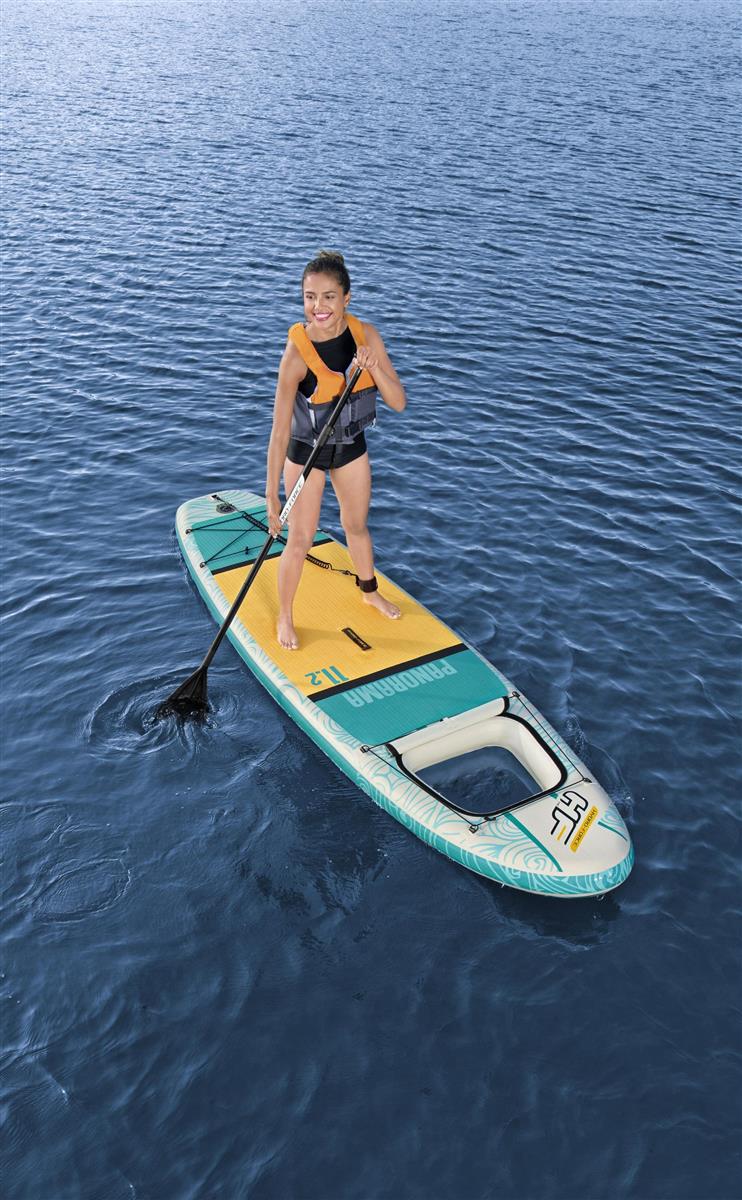 SUP-доска Panorama 340х89х15см, насос, весло, лиш, ремнабор, сумка, до 150кг Bestway 65363 742_1200