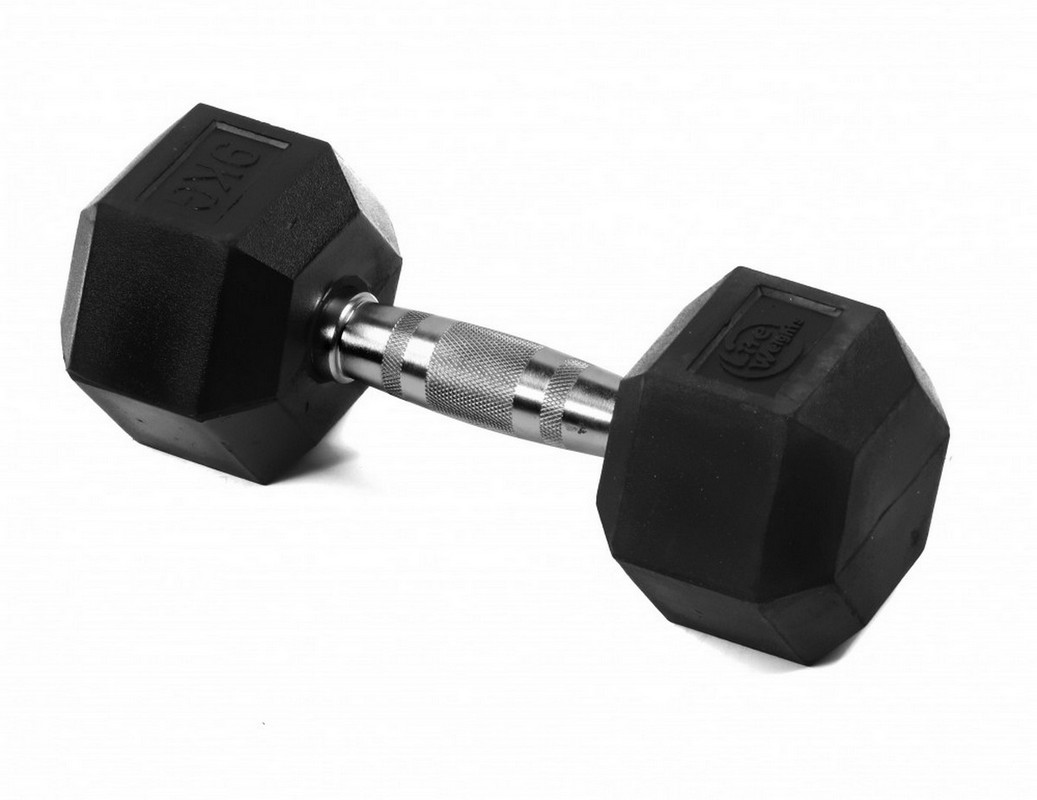 Гантель гексагональная обрезиненная 9кг Lite Weights 3185LW 1037_800