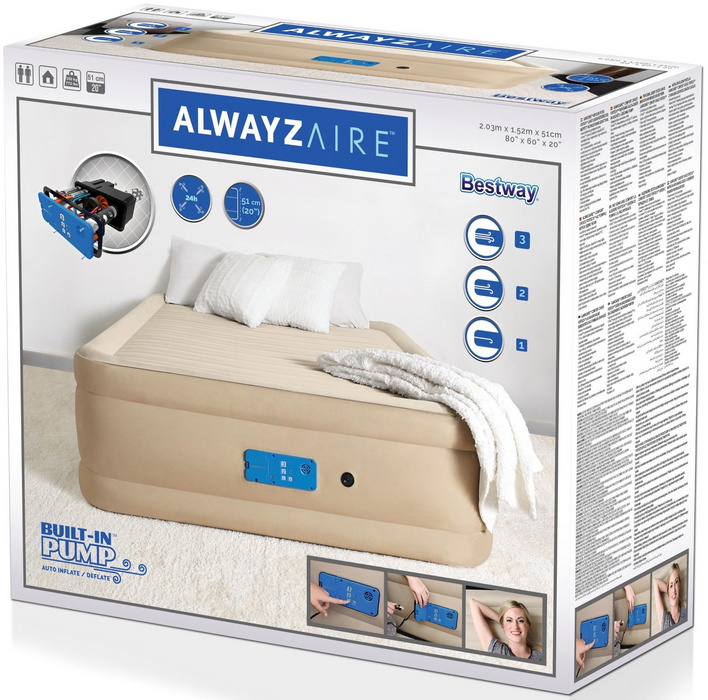 Надувной матрас (кровать) 203х152х51см Bestway Alwayzaire Fortech 69037 708_700