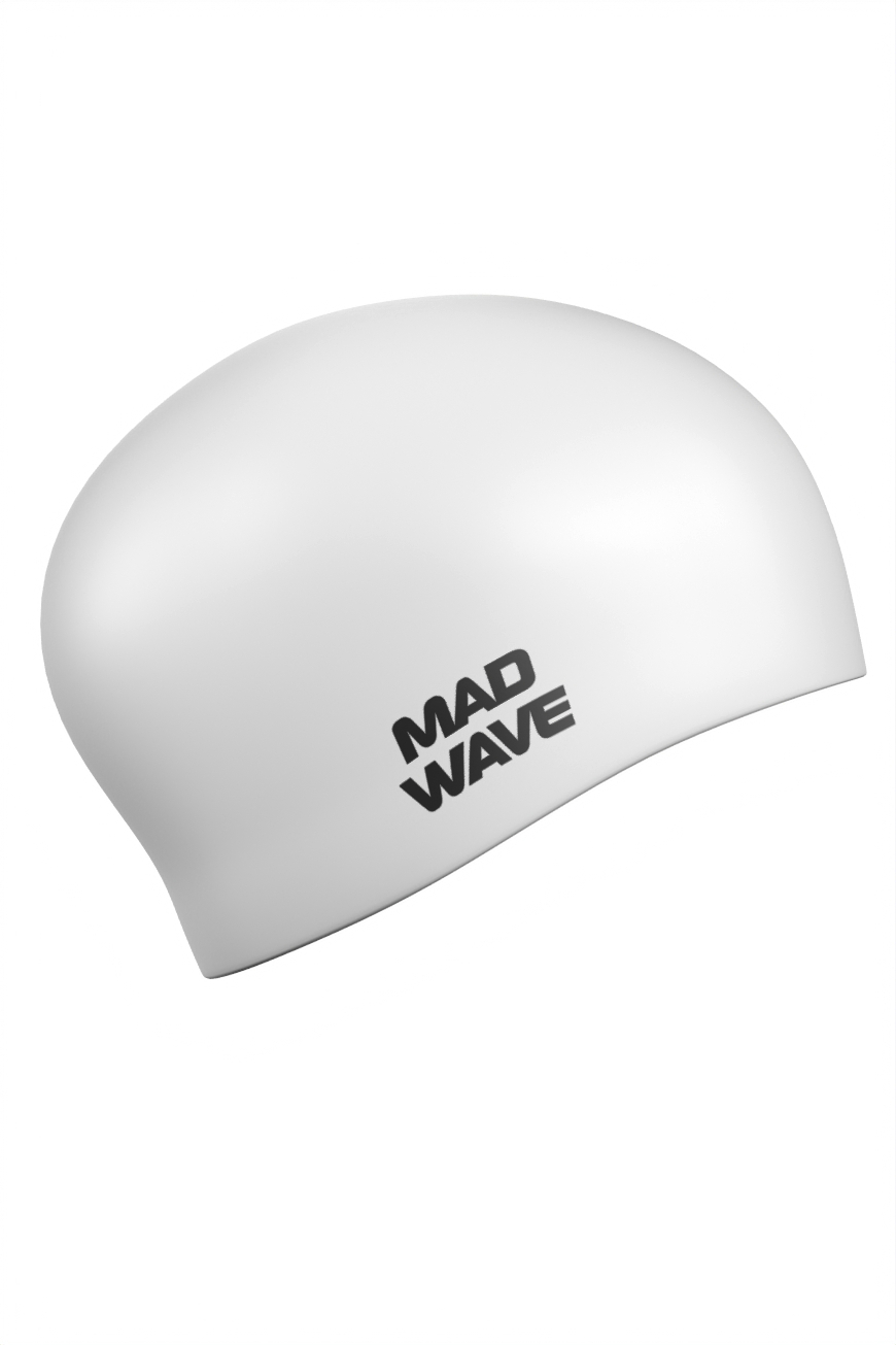 Силиконовая шапочка Mad Wave Long hair silicone M0511 01 0 02W белый 870_1305