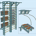 Гимнастическая стенка, трансформирующаяся в трибуну Hercules 3306 120_120