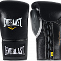 Перчатки боевые Everlast Powerlock 10oz черный/серый 120_120