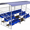 Трибуна трехрядная 20 мест с крышей и ограждениями сзади и по бокам ФСИ 11230 120_120