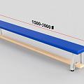 Скамейка гимнастическая полумягкая, ножка - металл Glav 04.303.1-1500 Длина 150см 120_120